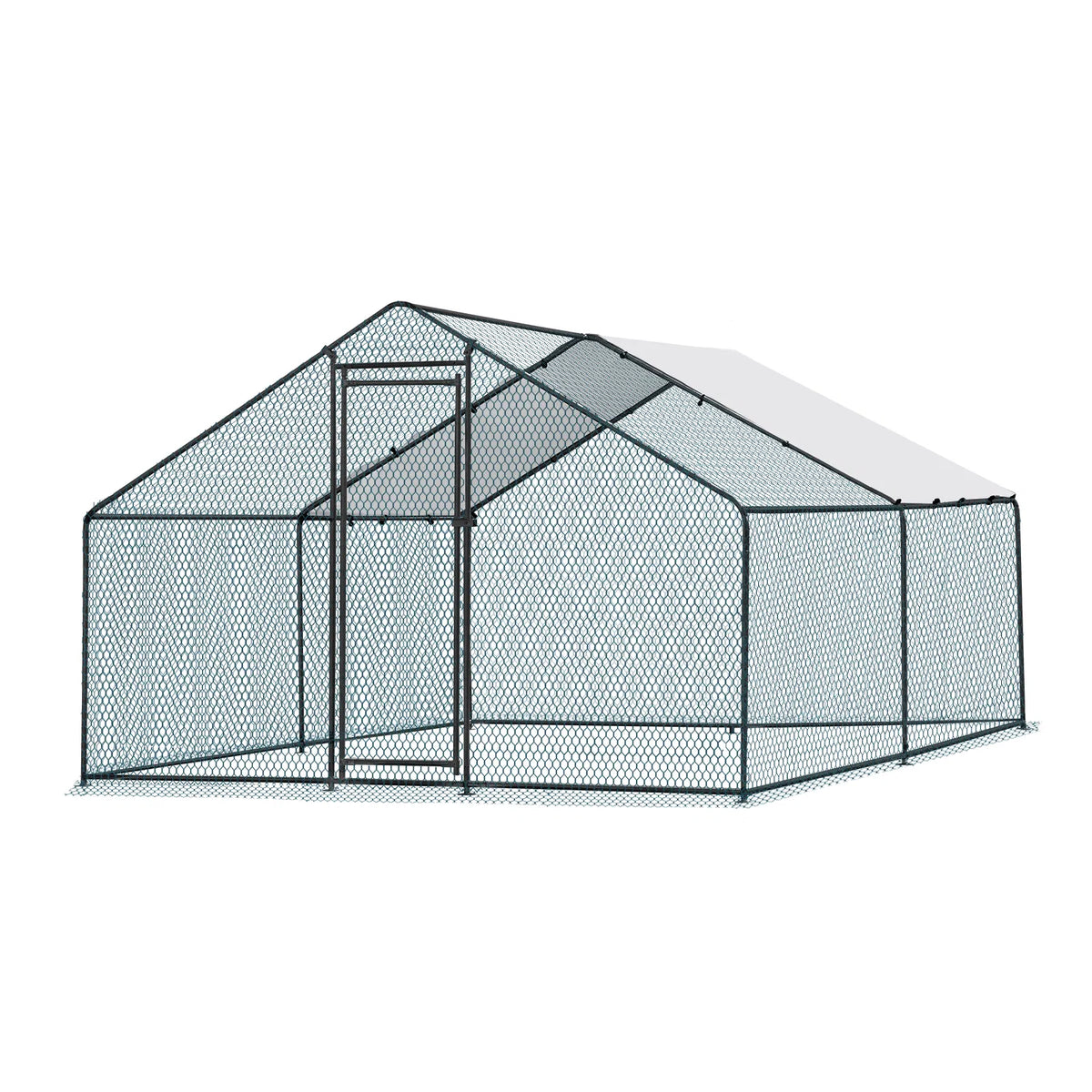 Large Metal Chicken Coop with Waterproof Cover