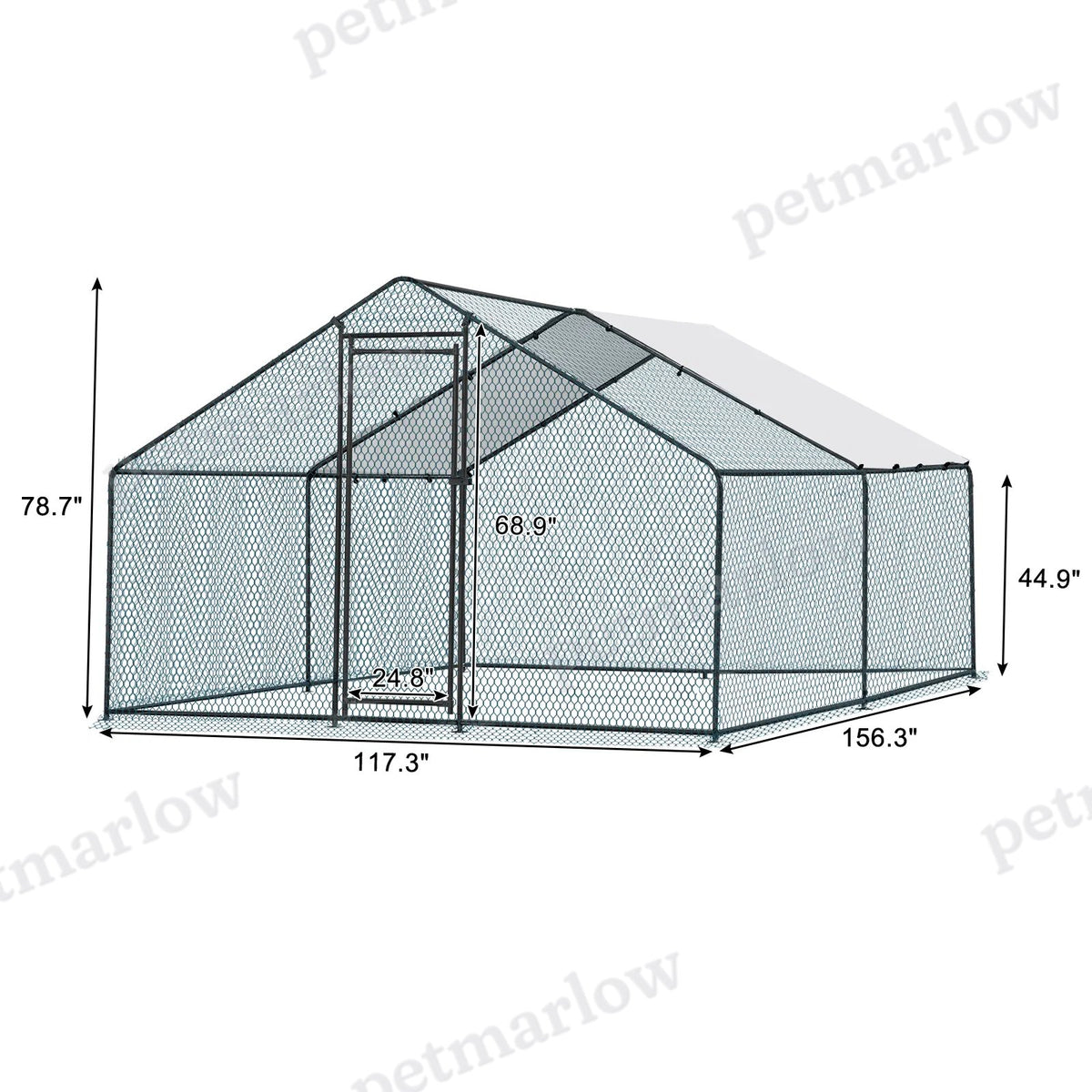Large Metal Chicken Coop with Waterproof Cover – view 3