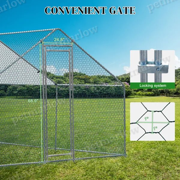 Large Metal Chicken Coop with Waterproof Cover – view 4
