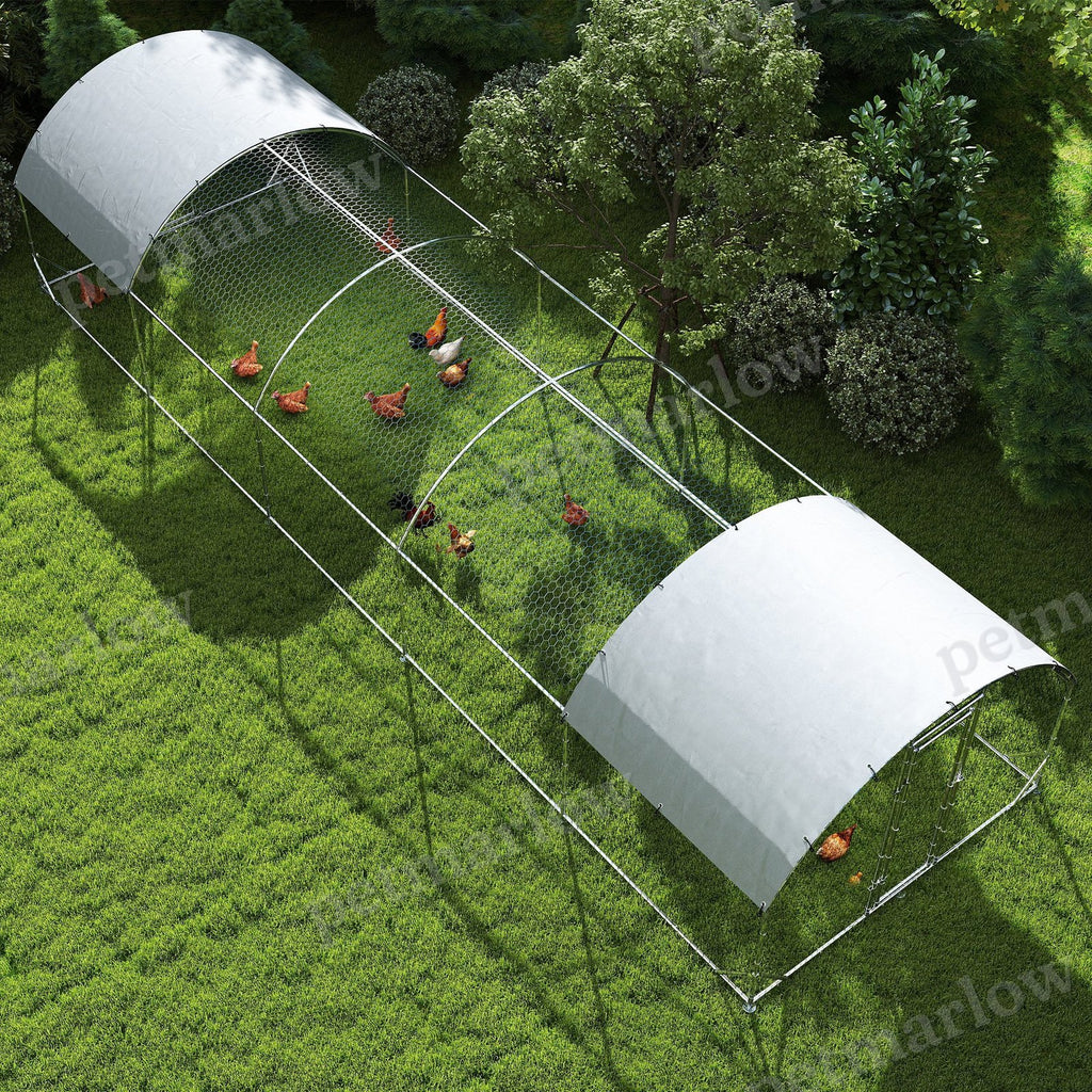 Large Metal Chicken Coop with Waterproof Cover for Small Animals – view 4