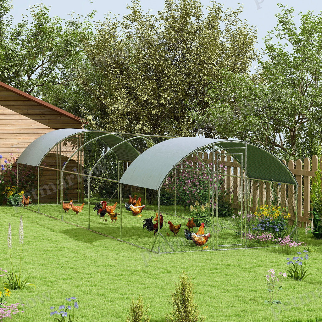 Large Metal Chicken Coop with Waterproof Cover for Small Animals – view 5