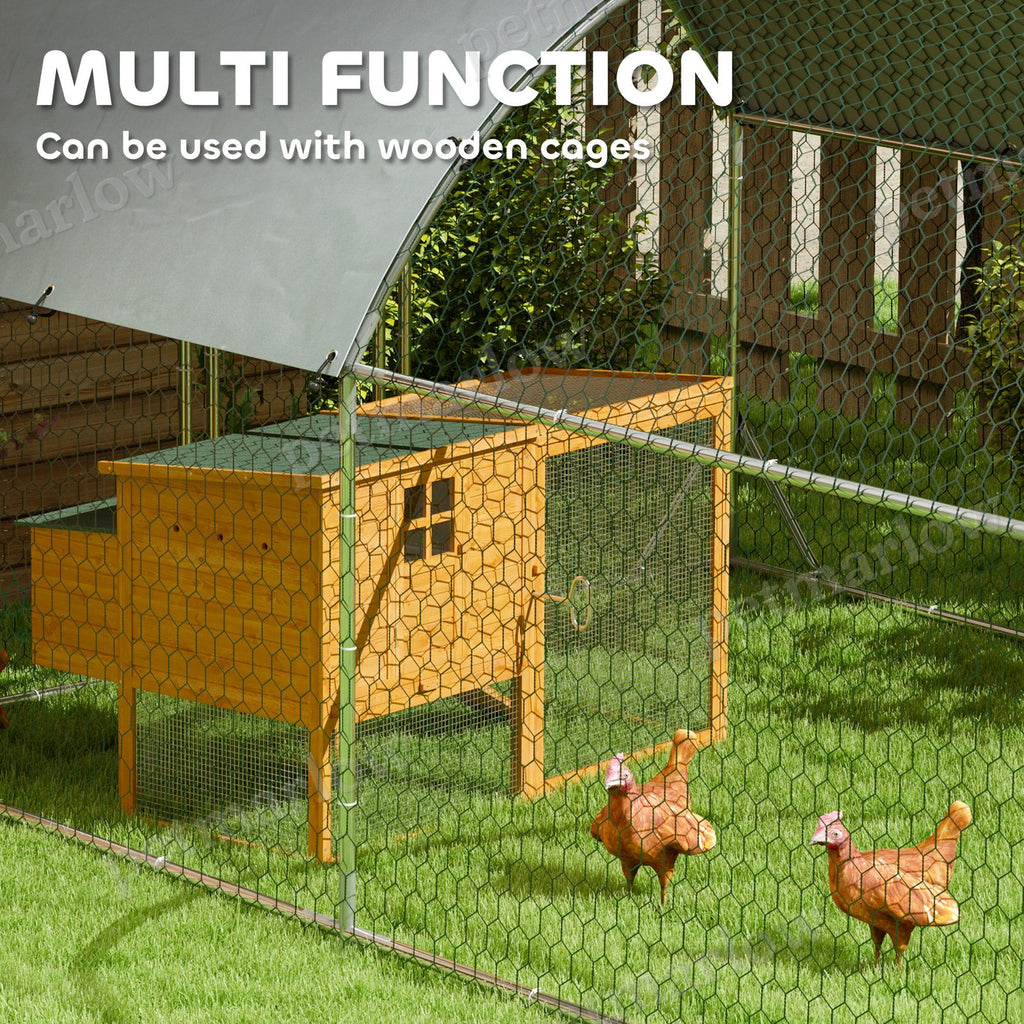 Large Metal Chicken Coop with Waterproof Cover for Small Animals – view 6