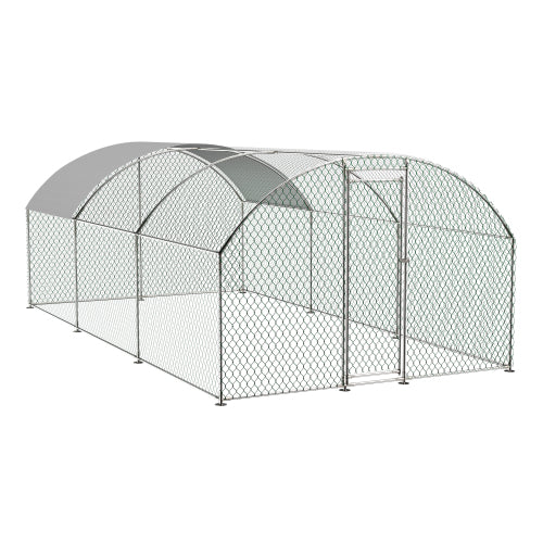 Large Metal Chicken Coop with Waterproof UV Cover
