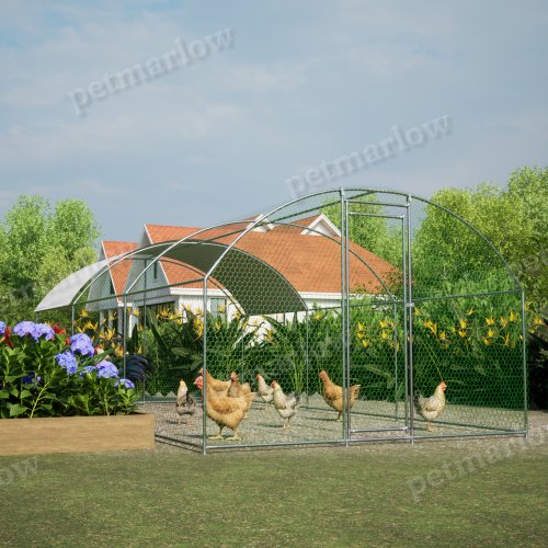 Large Metal Chicken Coop with Waterproof UV Cover – view 5