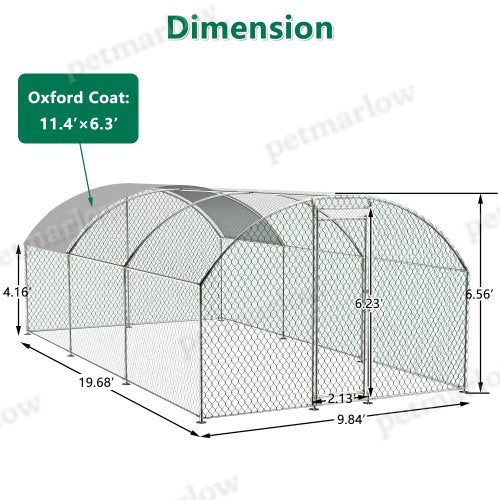 Large Metal Chicken Coop with Waterproof UV Cover – view 6