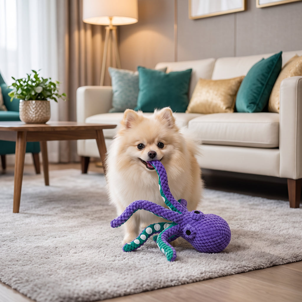 Large Octopus Plush Squeaky Dog Toy
