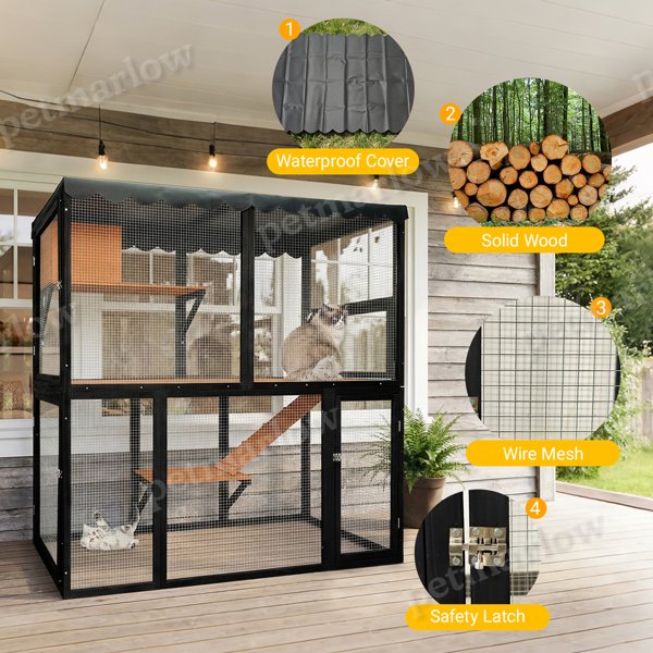 Large Outdoor Cat Enclosure with 4-Tier Design – view 3
