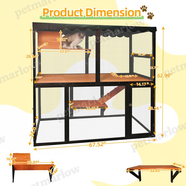Large Outdoor Cat Enclosure with 4-Tier Design – view 4