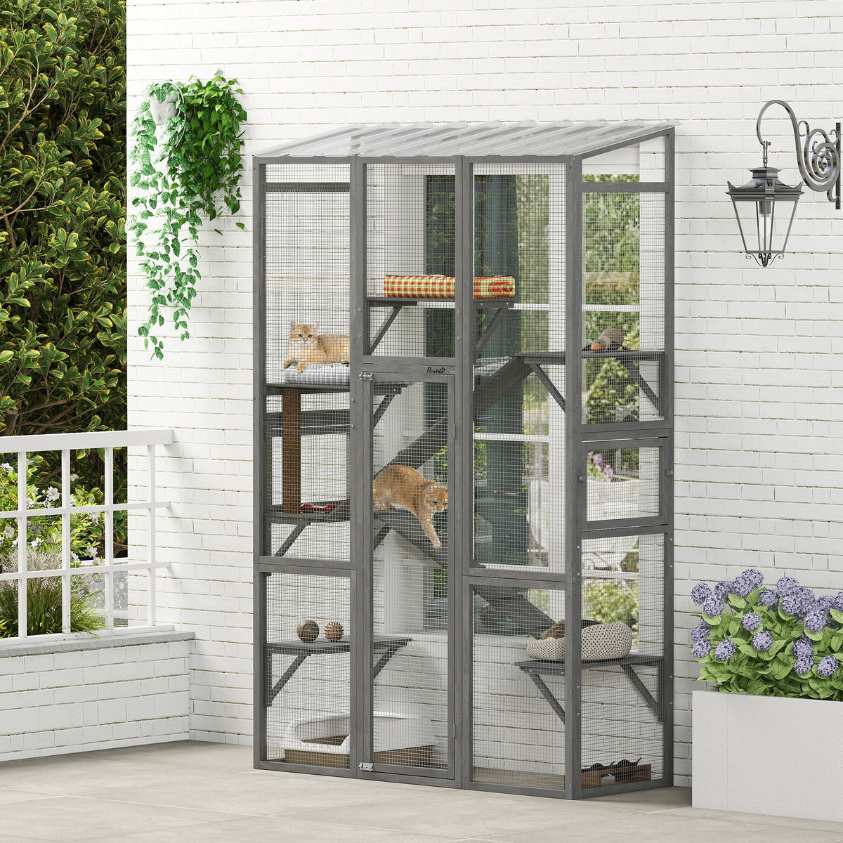 Large Outdoor Catio Cat Enclosure with Platforms