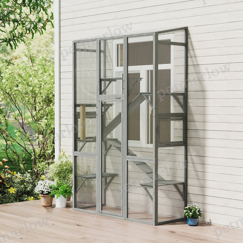 Large Outdoor Catio Cat Enclosure with Platforms – view 3