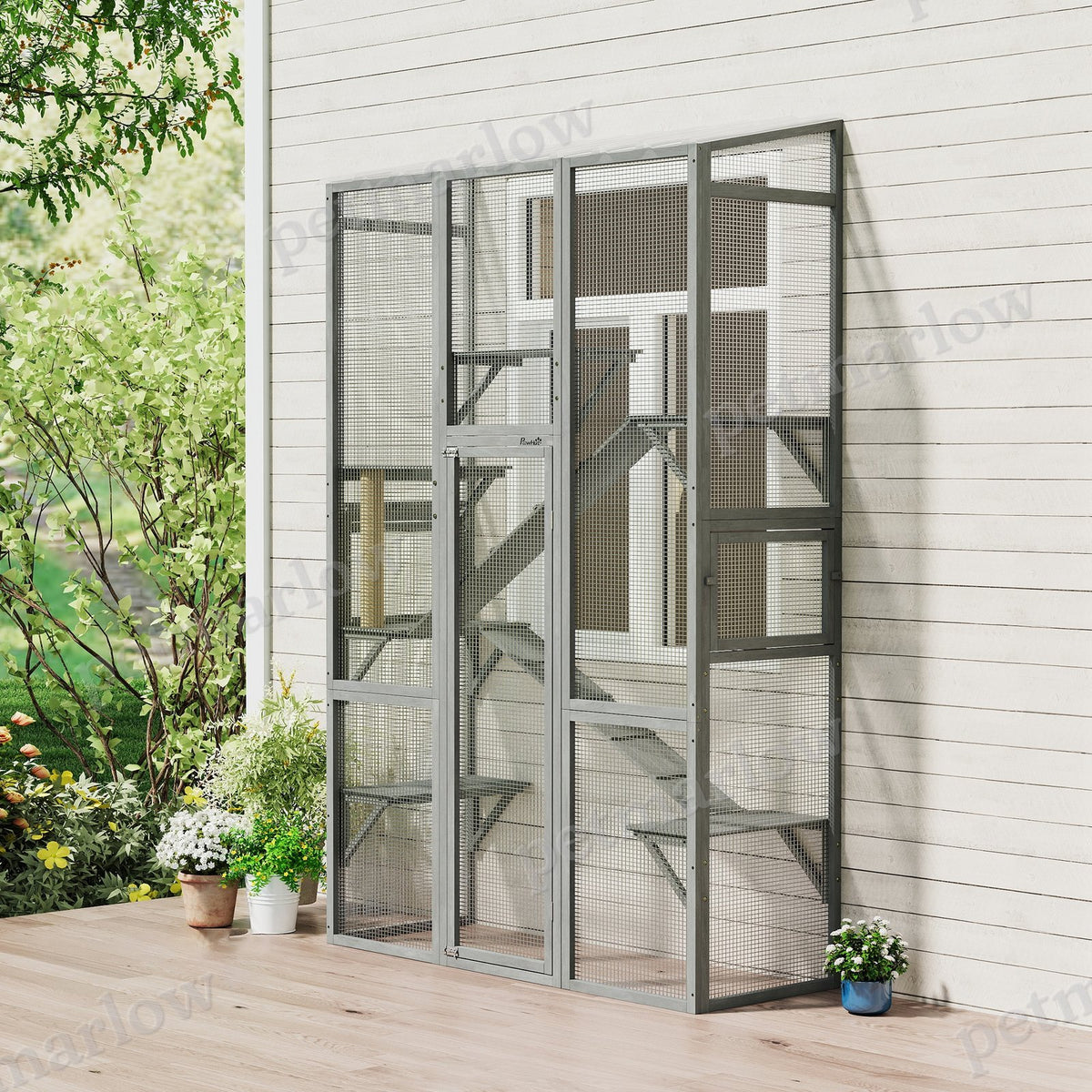Large Outdoor Catio Cat Enclosure with Platforms – view 3