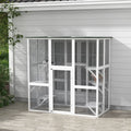 Large Outdoor Catio Enclosure for Cats with Platforms – White
