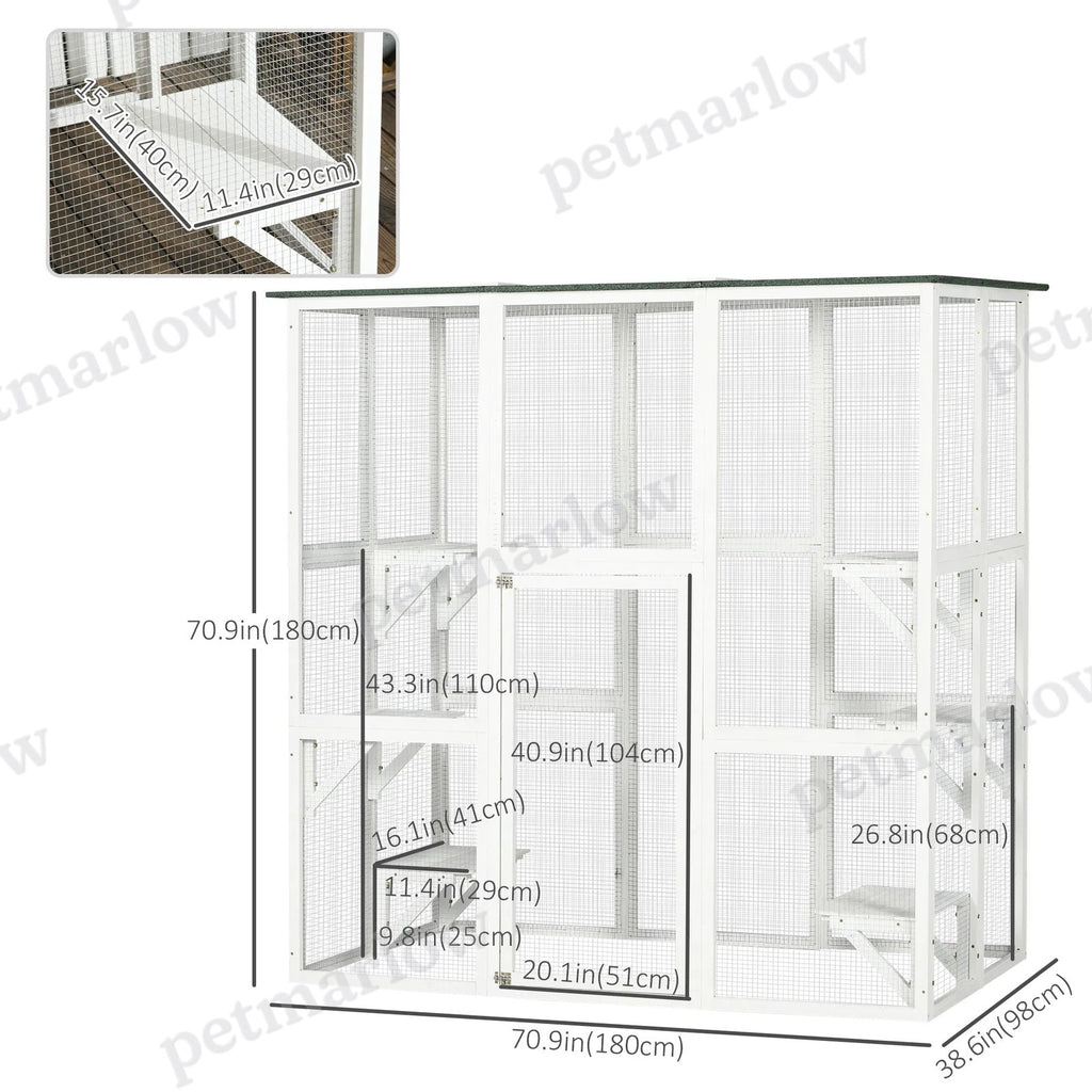 Large Outdoor Catio Enclosure for Cats with Platforms – view 4