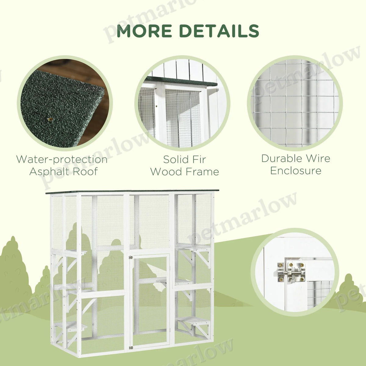 Large Outdoor Catio Enclosure for Cats with Platforms – view 6