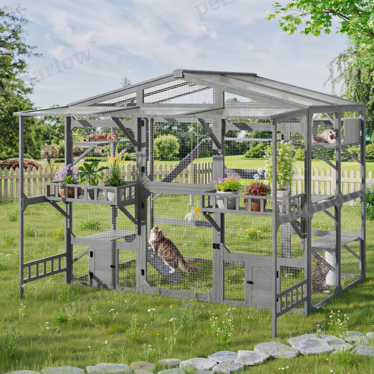 Large Outdoor Catio for Cats with Climbing Features – view 2