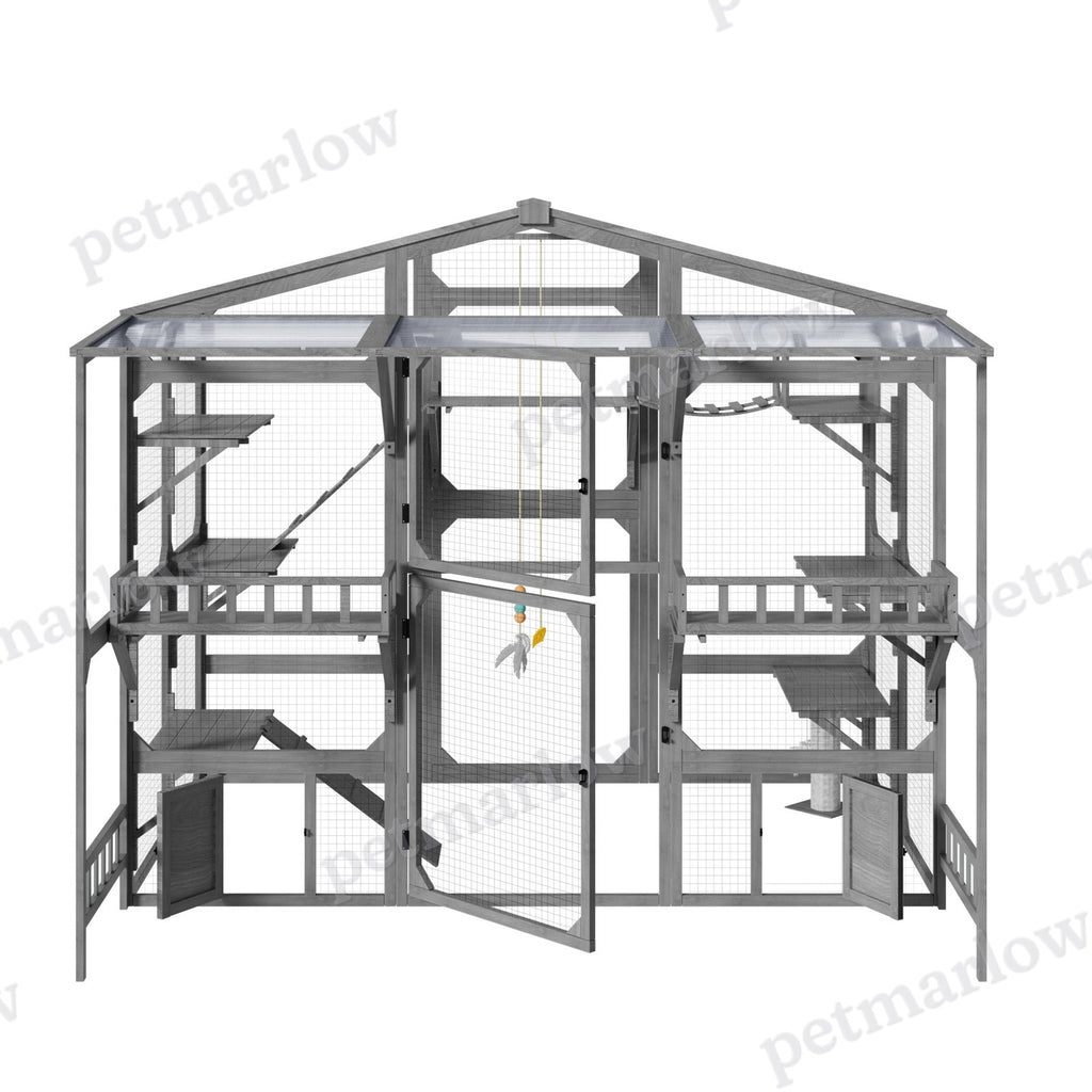 Large Outdoor Catio for Cats with Climbing Features – view 6