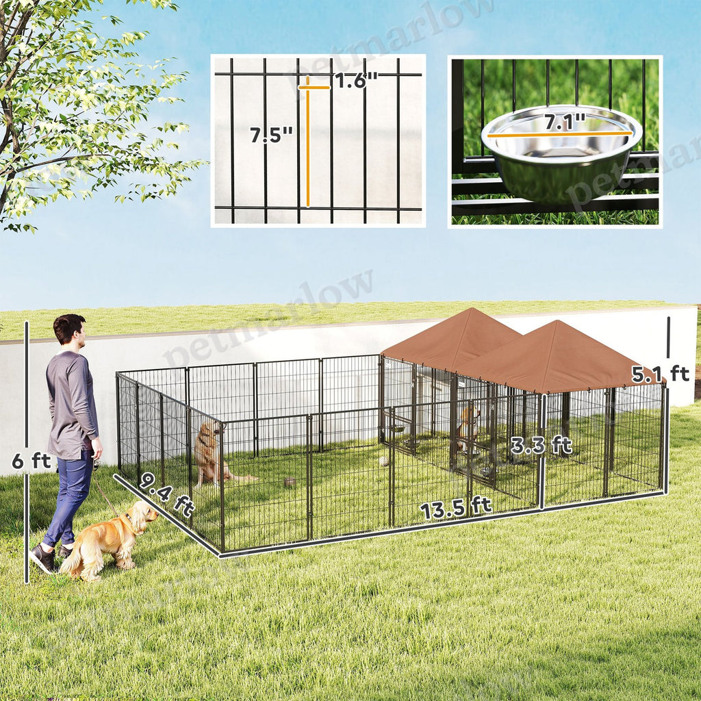 Large Outdoor Dog Kennel with Dual Rooms for Play and Privacy – view 4