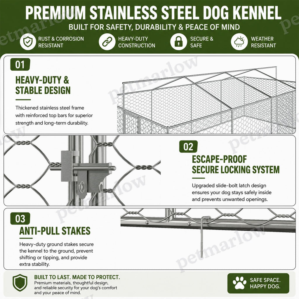 Large Outdoor Dog Kennel with Canopy for All-Weather Protection – view 6