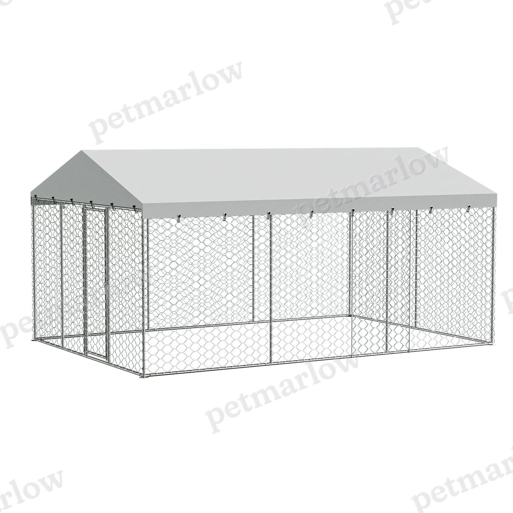 Large Outdoor Dog Kennel with Canopy for All-Weather Use – view 3