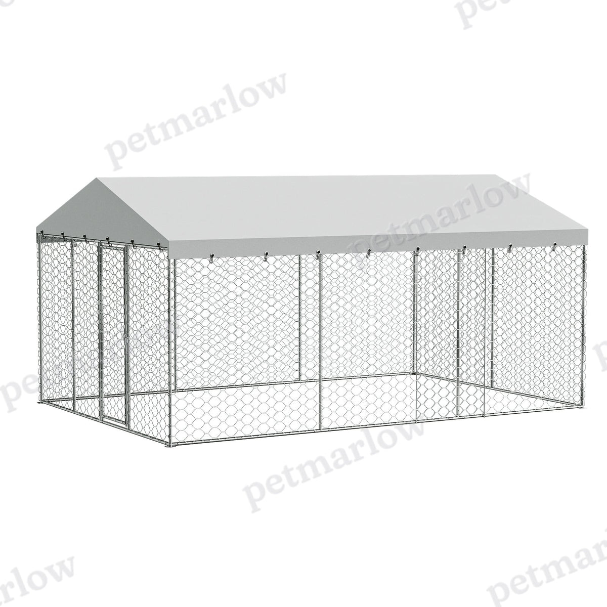 Large Outdoor Dog Kennel with Canopy for All-Weather Use – view 3