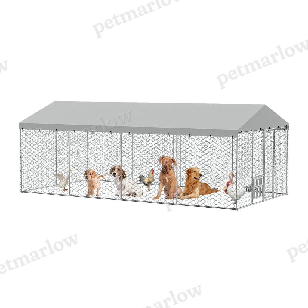 Large Outdoor Dog Kennel with Canopy for Comfort and Security – view 2