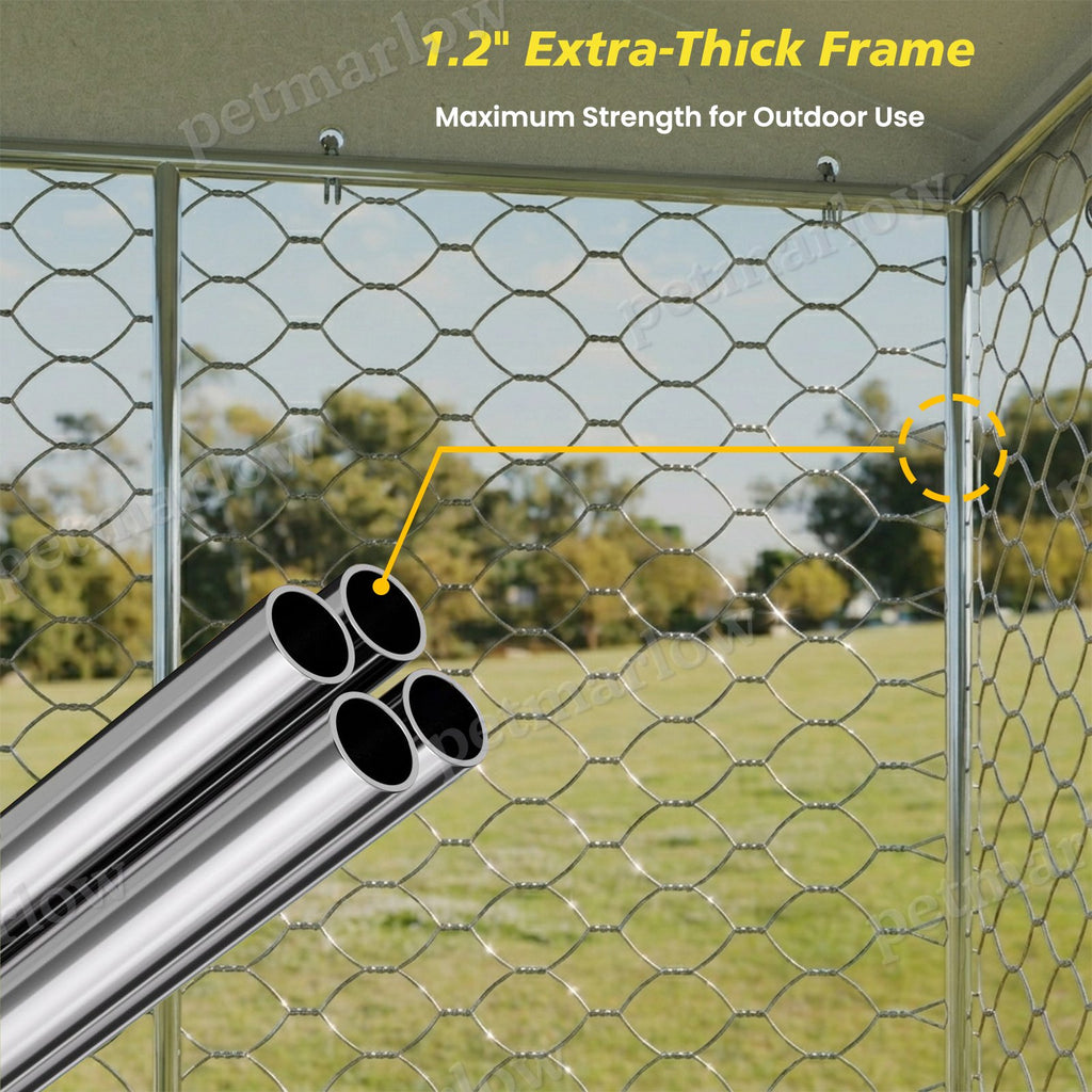 Large Outdoor Dog Kennel with Canopy for Comfort and Security – view 2