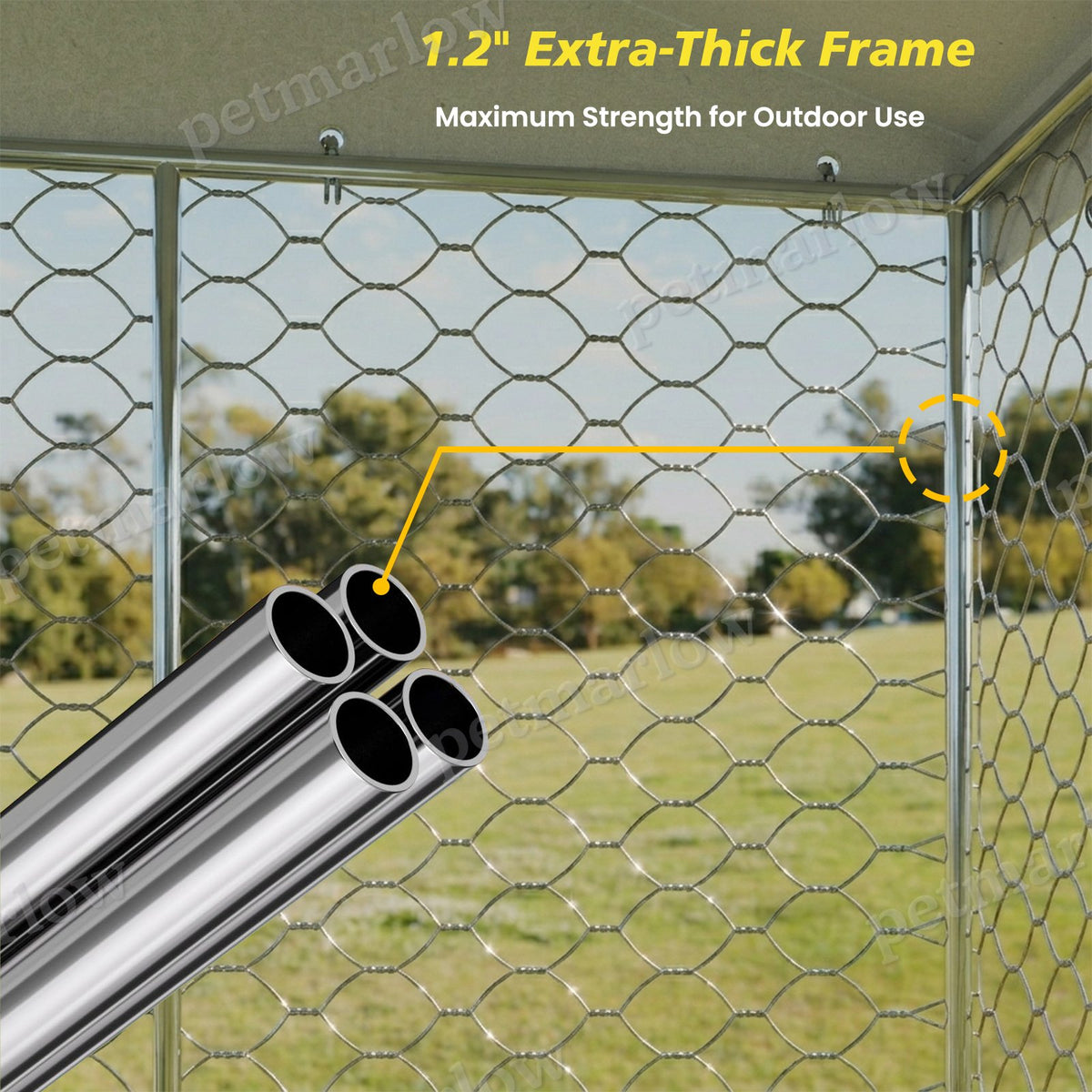 Large Outdoor Dog Kennel with Canopy for Comfort and Security – view 2