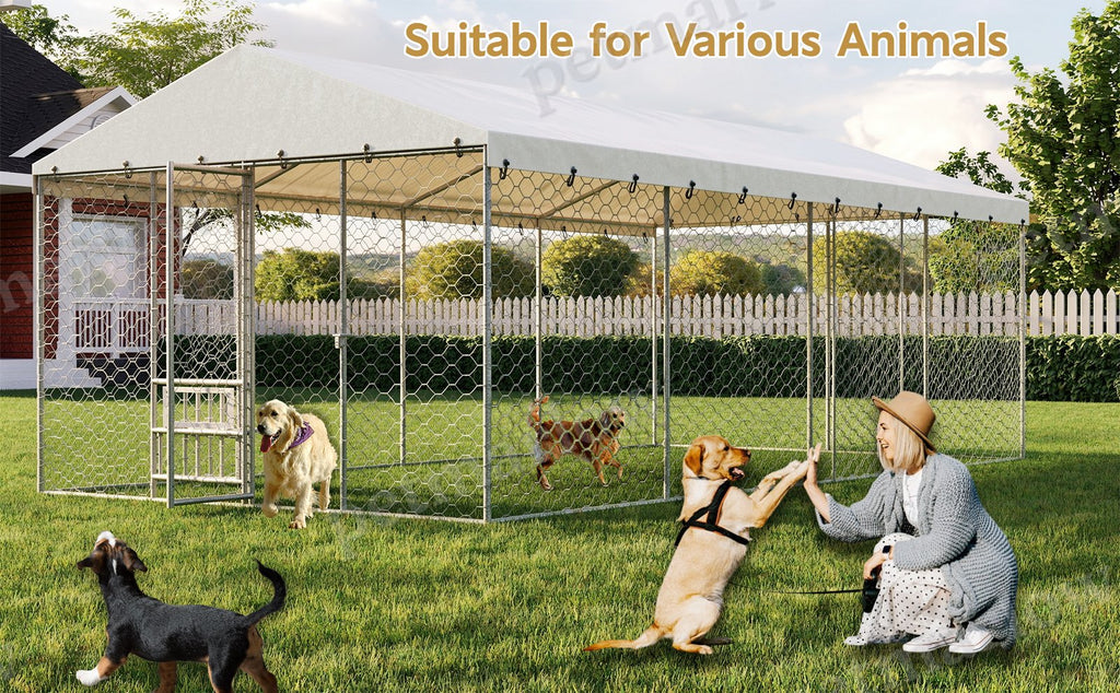 Large Outdoor Dog Kennel with Canopy for Comfort and Security – view 3
