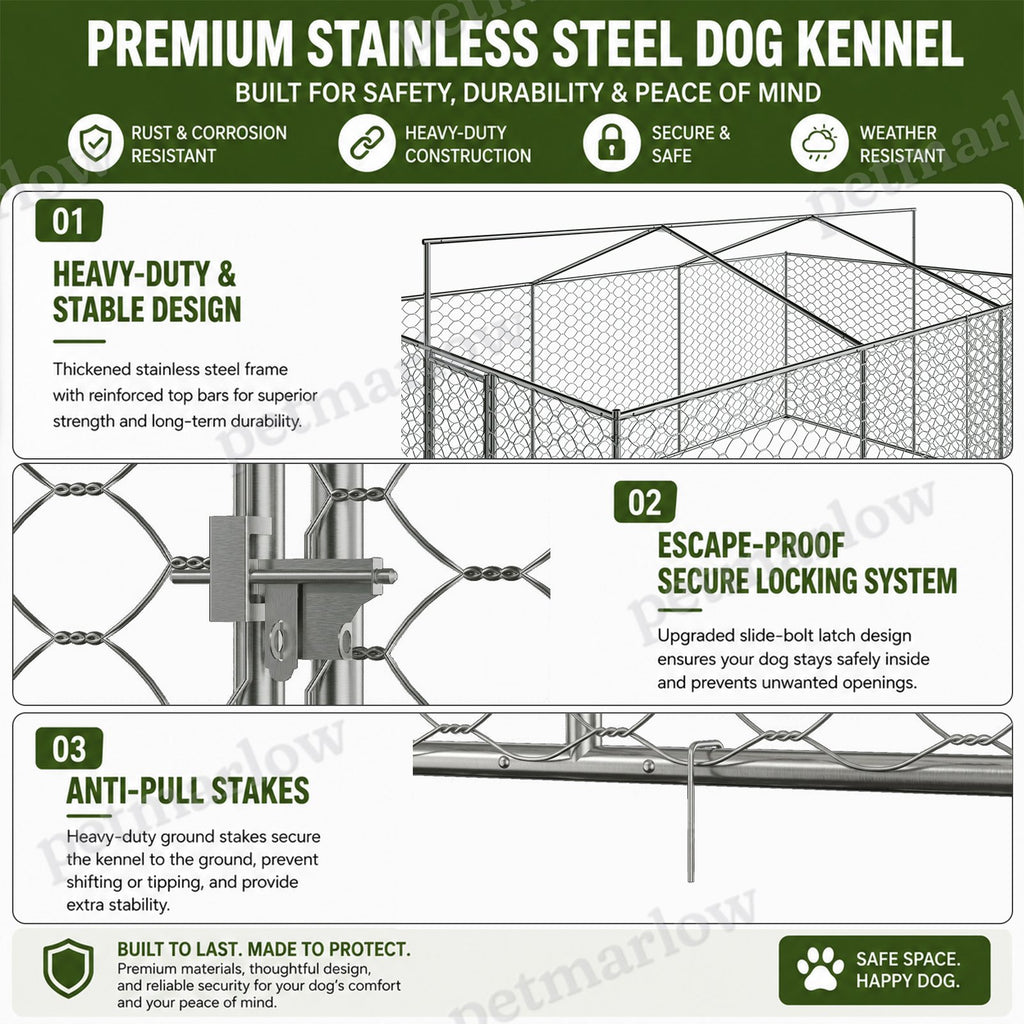 Large Outdoor Dog Kennel with Canopy for Comfort and Security – view 5