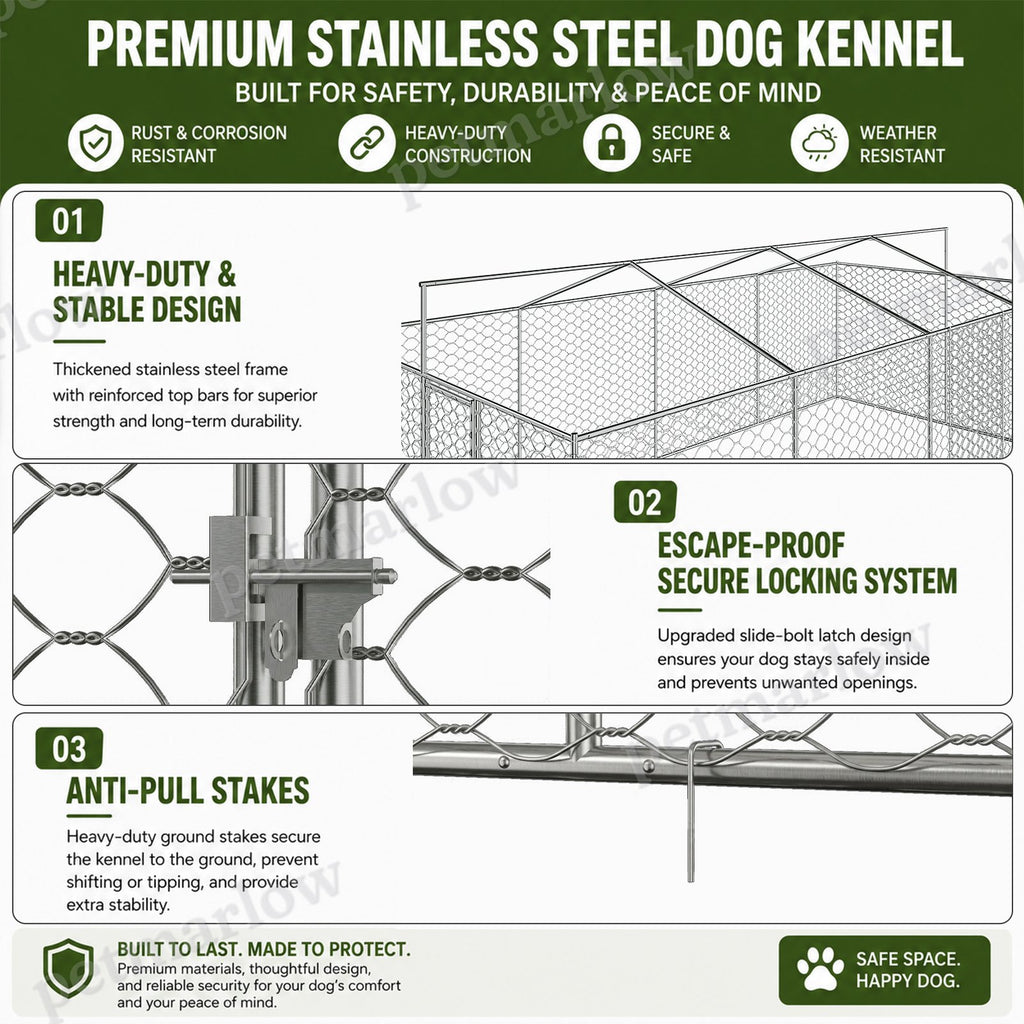 Large Outdoor Dog Kennel with Canopy for Comfort and Security – view 6