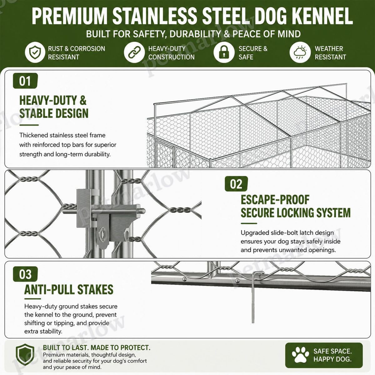 Large Outdoor Dog Kennel with Canopy for Comfort and Security – view 6