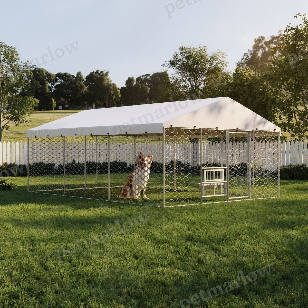 Large Outdoor Dog Kennel with Canopy for Comfortable Living Space – view 2
