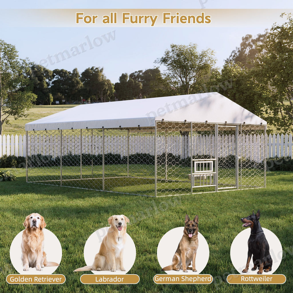 Large Outdoor Dog Kennel with Canopy for Comfortable Living Space – view 5