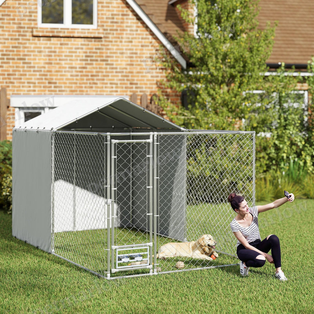 Large Outdoor Dog Kennel with Waterproof Cover – view 3