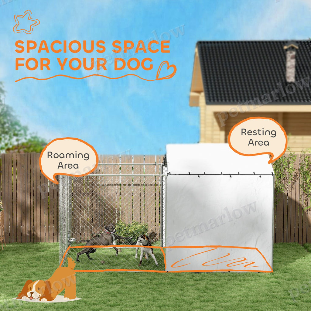 Large Outdoor Dog Kennel with Waterproof Cover – view 4