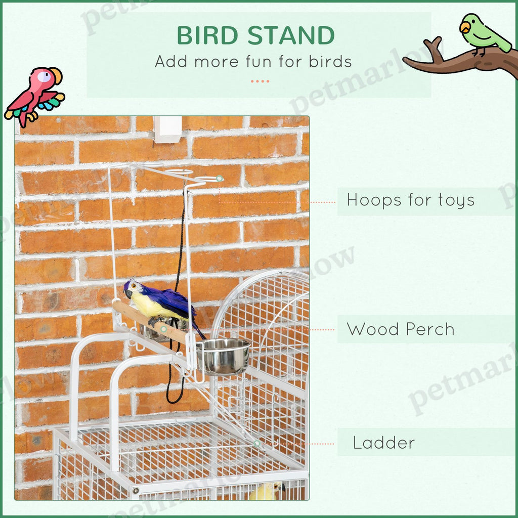 Large Parrot Cage with Perches and Rolling Stand – view 6