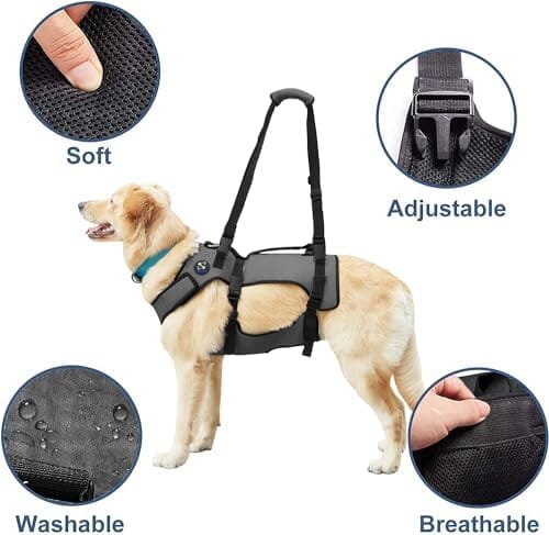Large Pet Rehabilitation Lifts Vest Adjustable Breathable Straps for Old – view 7