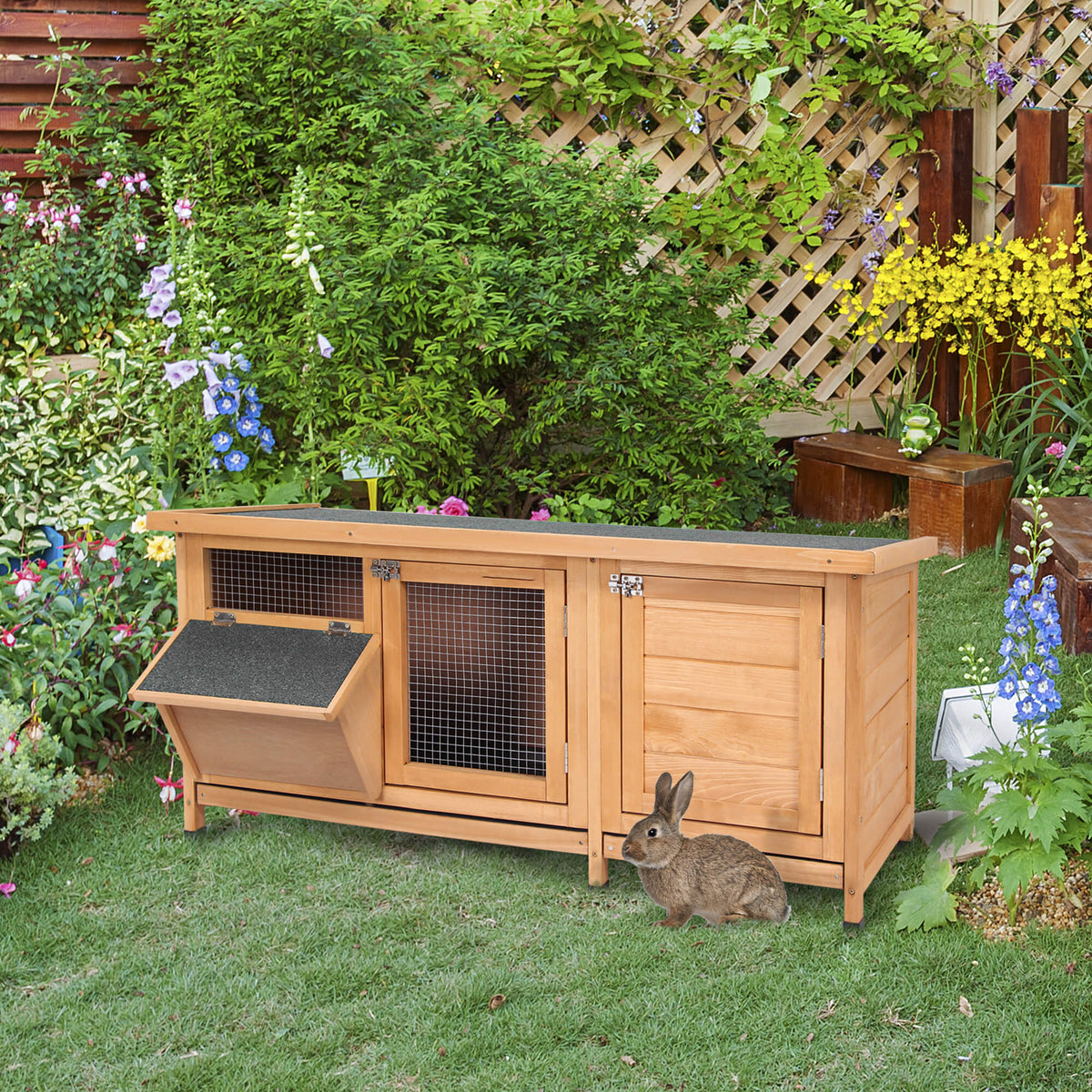 Large Rabbit Hutch With Outdoor Areas for Small Animals