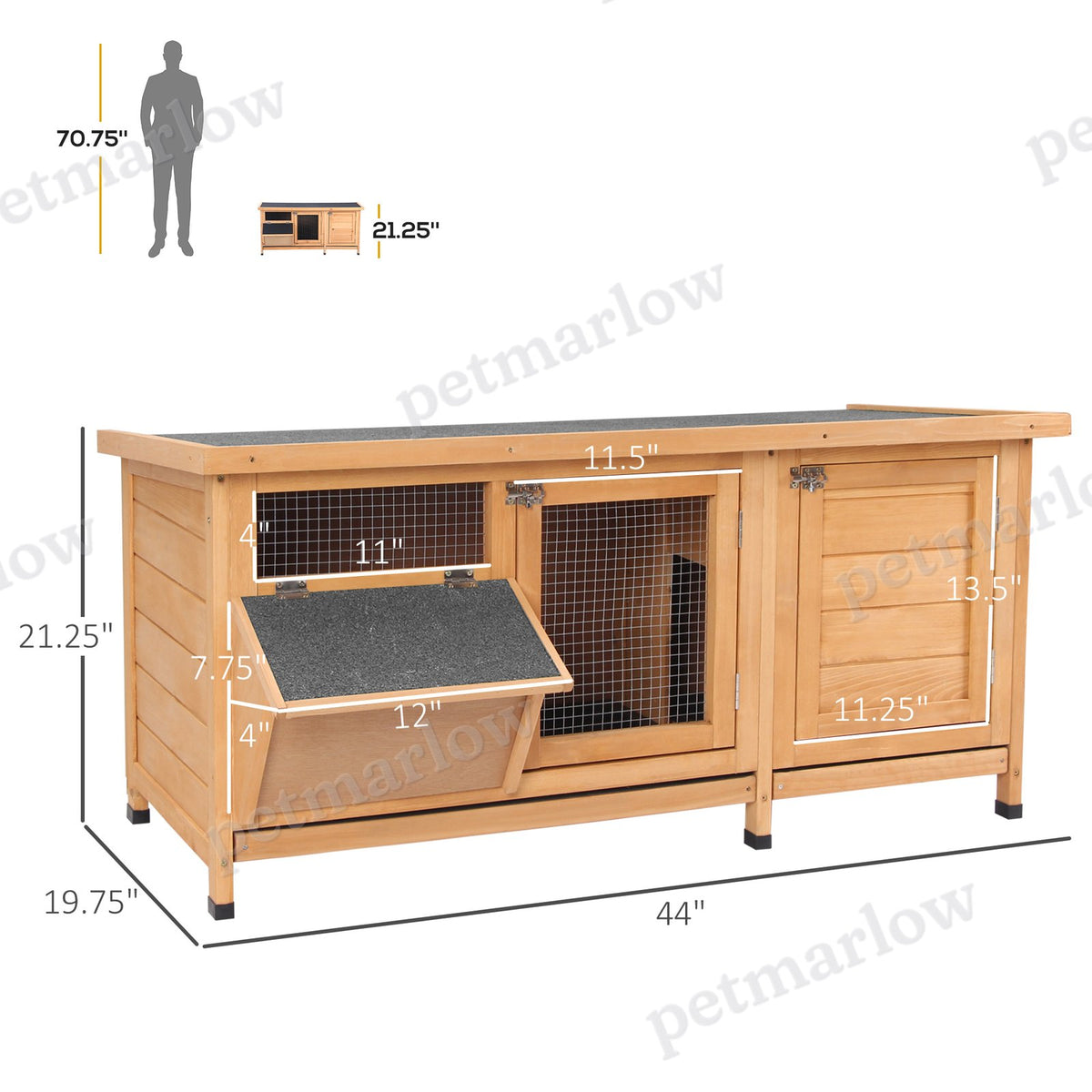 Large Rabbit Hutch With Outdoor Areas for Small Animals – view 3