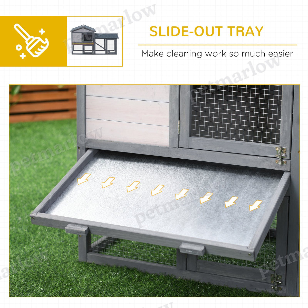Large Rabbit Hutch with Run for Indoor and Outdoor Use – view 3