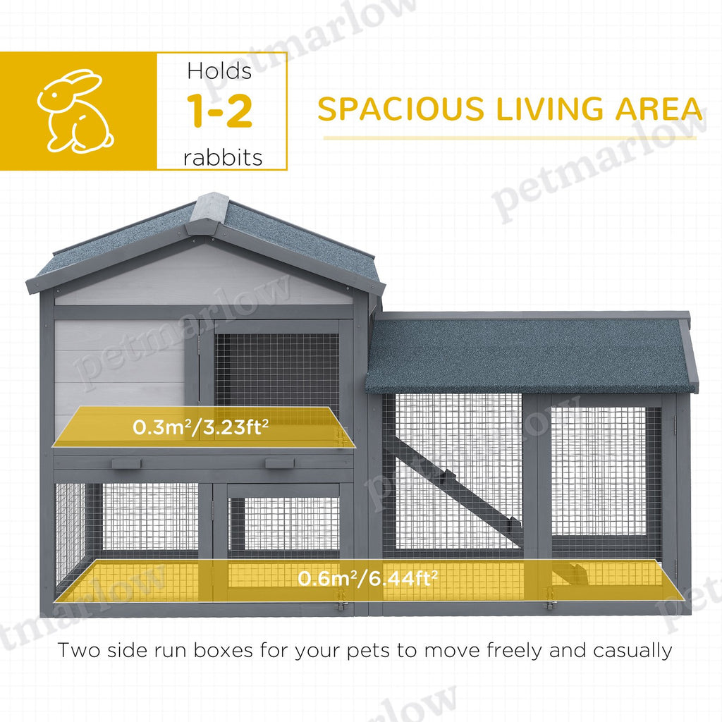 Large Rabbit Hutch with Run for Indoor and Outdoor Use – view 4