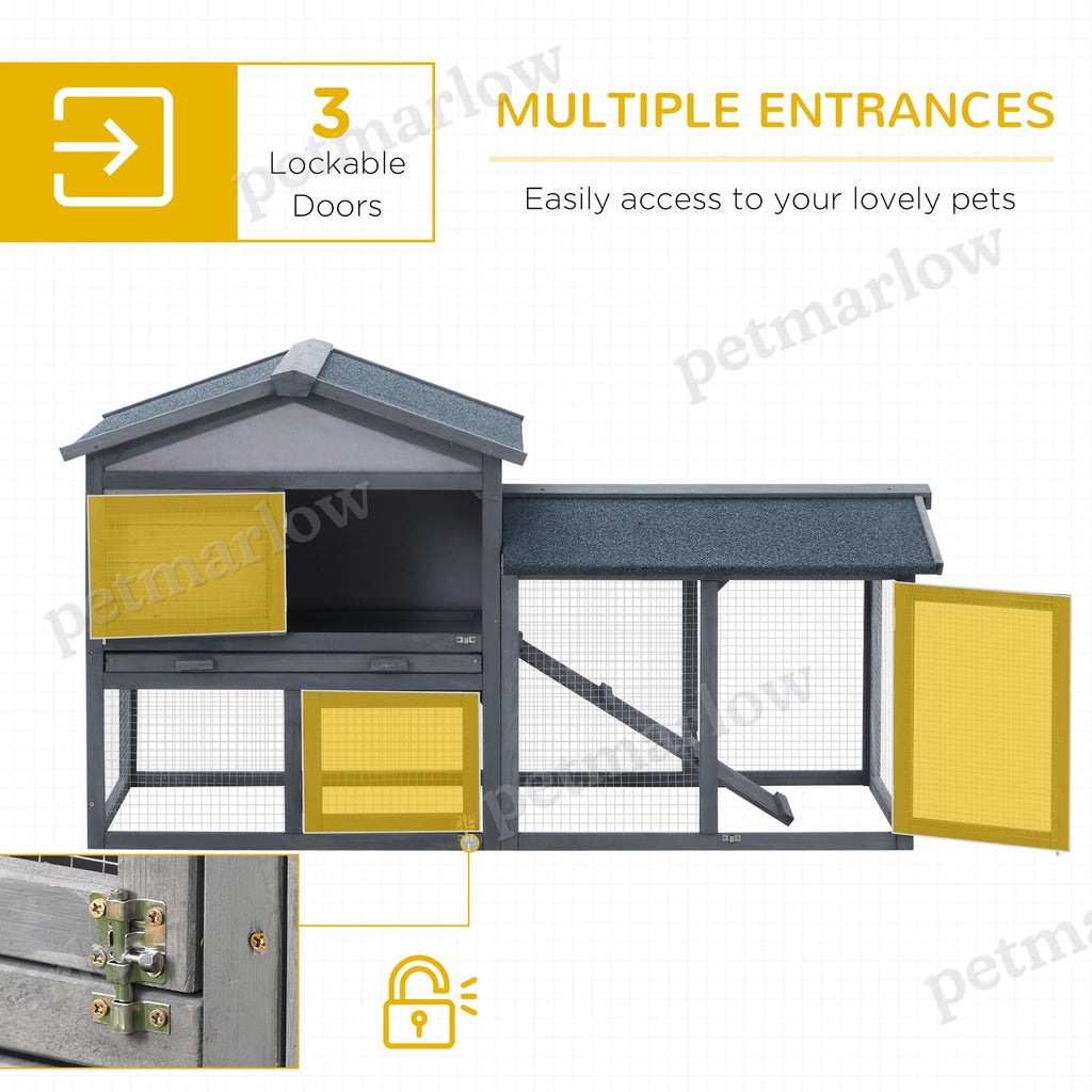 Large Rabbit Hutch with Run for Indoor and Outdoor Use – view 6