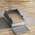 Large Stainless Steel Cat Litter Box – Silver