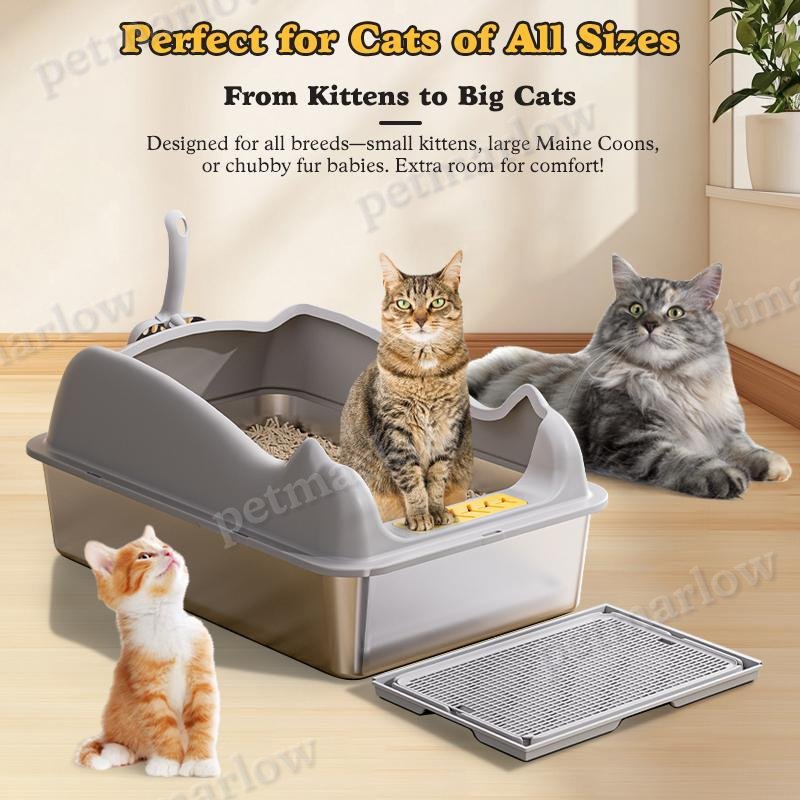 Large Stainless Steel Cat Litter Box – view 4