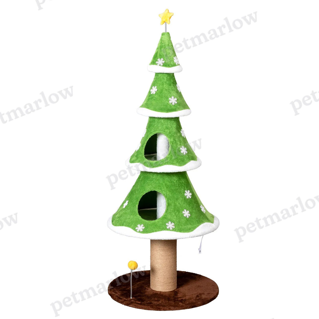 Large Tall Christmas Tree Cat Tower – view 4