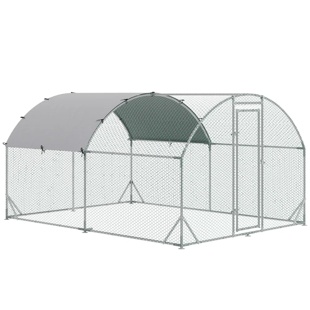 Large Walk-In Chicken Coop with UV Protection – Silver