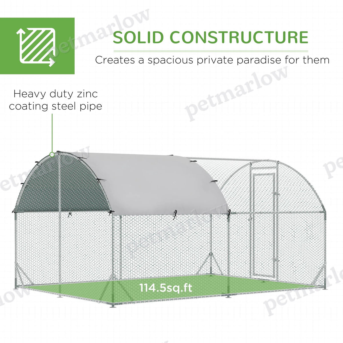 Large Walk-In Chicken Coop with UV Protection – view 3