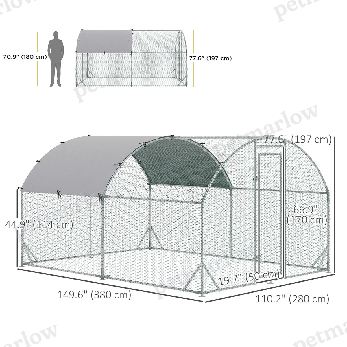 Large Walk-In Chicken Coop with UV Protection – view 4