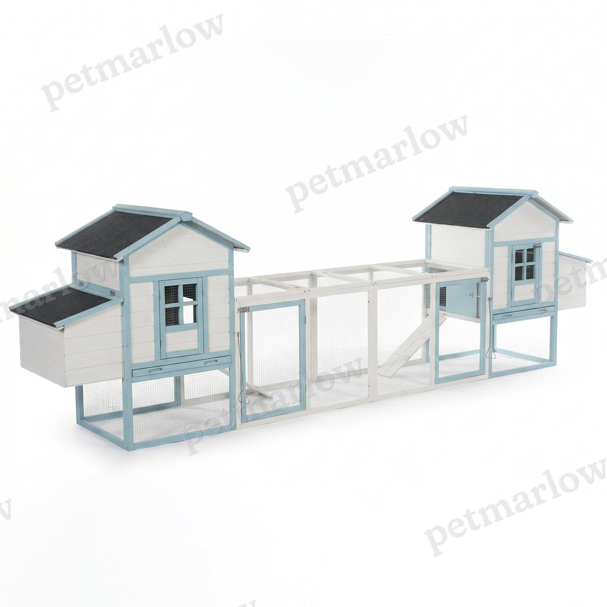 Large Wooden Chicken Coop with Double Nesting Boxes and Outdoor Run – view 2