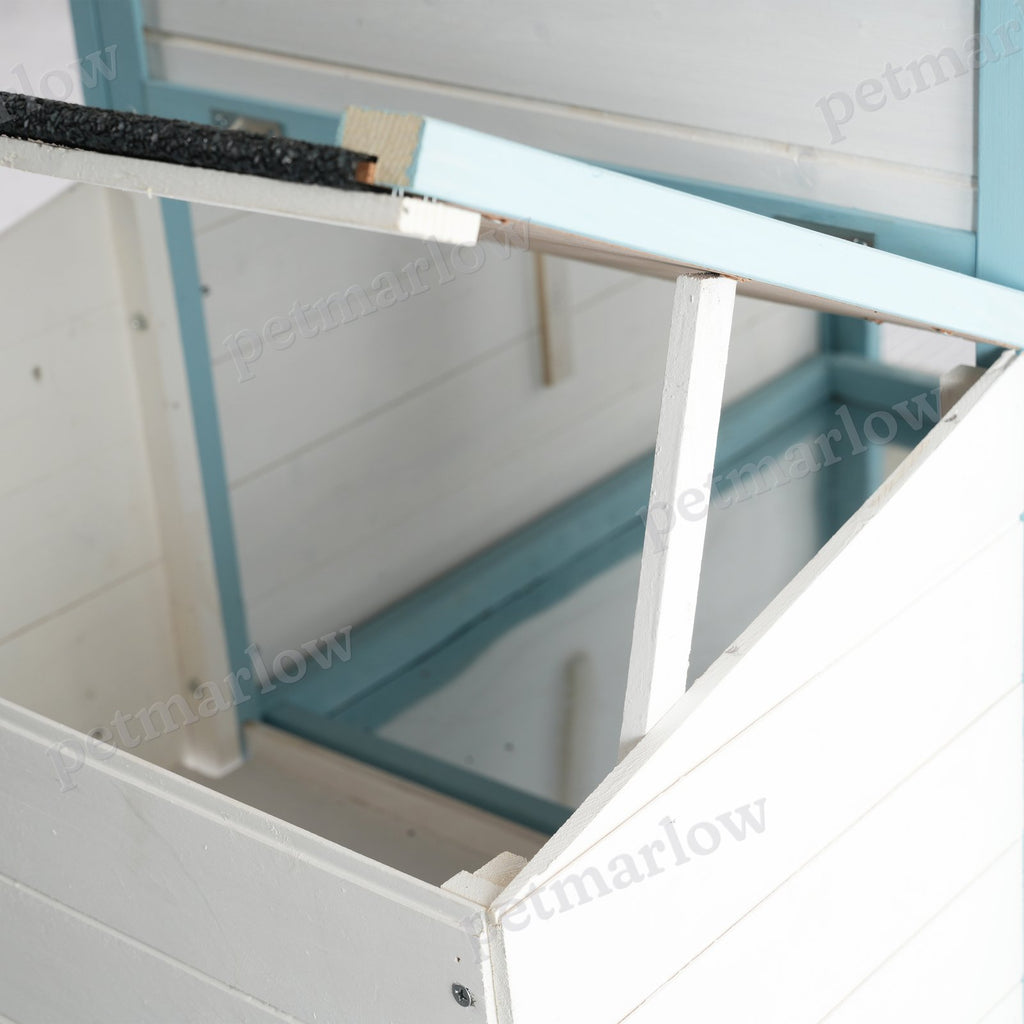 Large Wooden Chicken Coop with Double Nesting Boxes and Outdoor Run – view 5